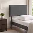 Pemberly Row Twin Upholstered Polyester Fabric Headboard in Gray