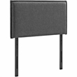 Pemberly Row Twin Upholstered Polyester Fabric Headboard in Gray