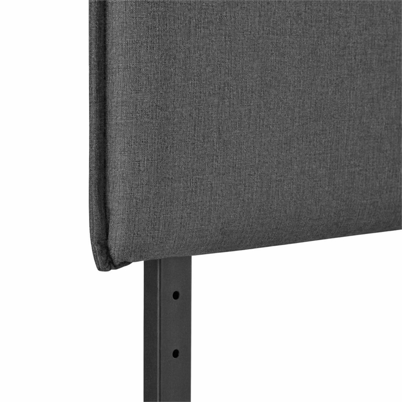 Pemberly Row Twin Upholstered Polyester Fabric Headboard in Gray