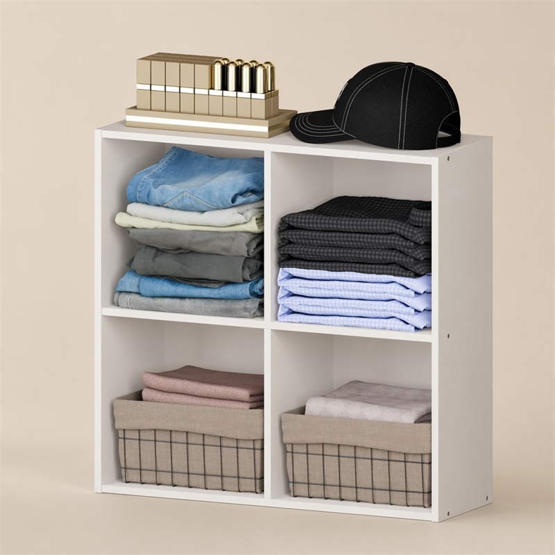 Pemberly Row REED 4-Cube Closet Organizer in White