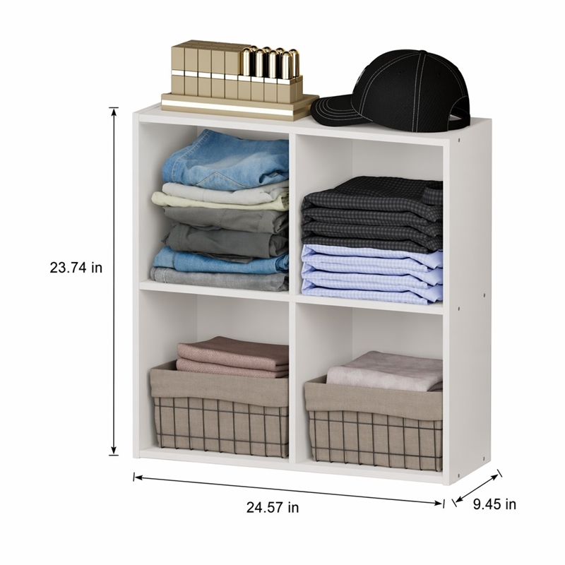 Pemberly Row REED 4-Cube Closet Organizer in White