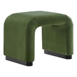 Pemberly Row Velvet Waterfall Stool in Black Moss Green with Metal Base
