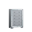 Pemberly Row 5-Drawer Wood Bedroom Chest in Silver Finish with Mirror Accents