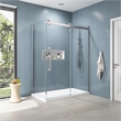 Pemberly Row Stainless Steel Corner Shower Kit measuring 32