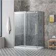 Pemberly Row Stainless Steel Corner Shower Kit measuring 32