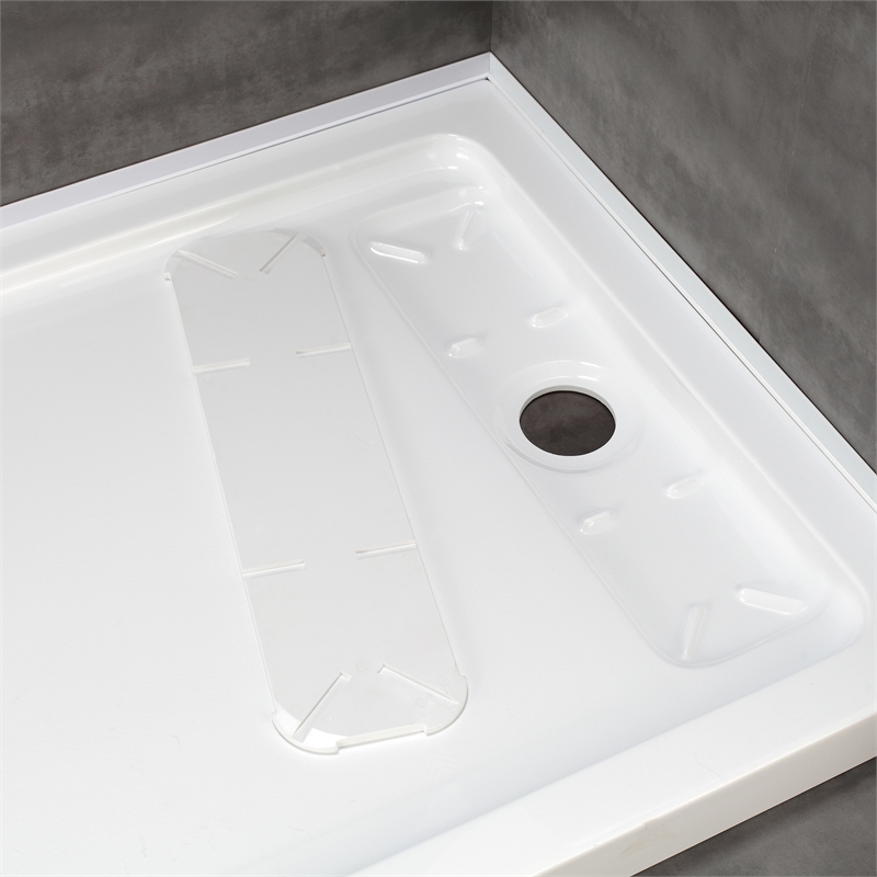 Pemberly Row Satin Nickel Alcove Shower Kit measuring 32