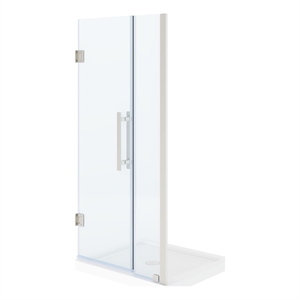 Pemberly Row 36&quotx32&quotx74-3/4&quot Alcove Shower Kit in Satin Nickel