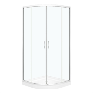 Pemberly Row 36&quotx36&quotx73&quot Quadrant Corner Shower Kit in Chrome