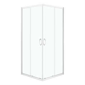 Pemberly Row 34&quotx34&quotx73&quot Square Corner Shower Door in Chrome