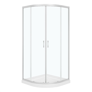 Pemberly Row 36&quotx36&quotx73&quot Quadrant Corner Shower Kit in Nickel