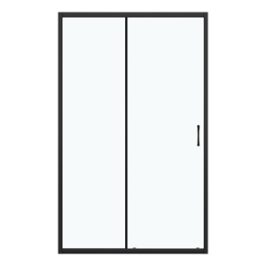 Pemberly Row 48&quotx36&quotx72.83&quot 2-Piece Alcove Shower Kit in Black