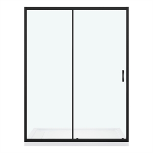 Pemberly Row 60&quotx36&quotx72.83&quot 2-Piece Alcove Shower Kit in Black