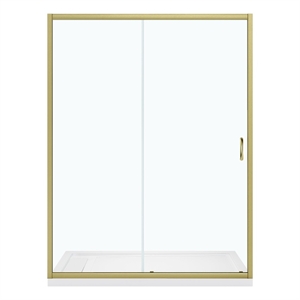 Pemberly Row 60&quotx32&quotx72.83&quot 2-Piece Alcove Shower Kit in Gold
