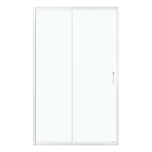 Pemberly Row 46&quot Alcove Clear Glass Sliding Shower Door in Chrome