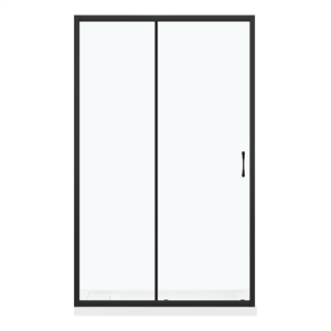 Pemberly Row 48&quotx32&quotx72.83&quot 2-Piece Corner Shower Kit in Black