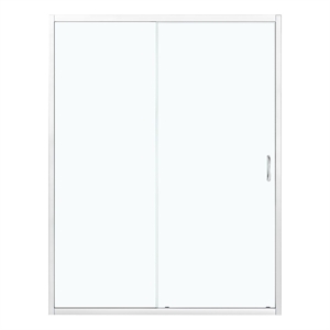 Pemberly Row 58&quot Alcove Clear Glass Sliding Shower Door in Chrome