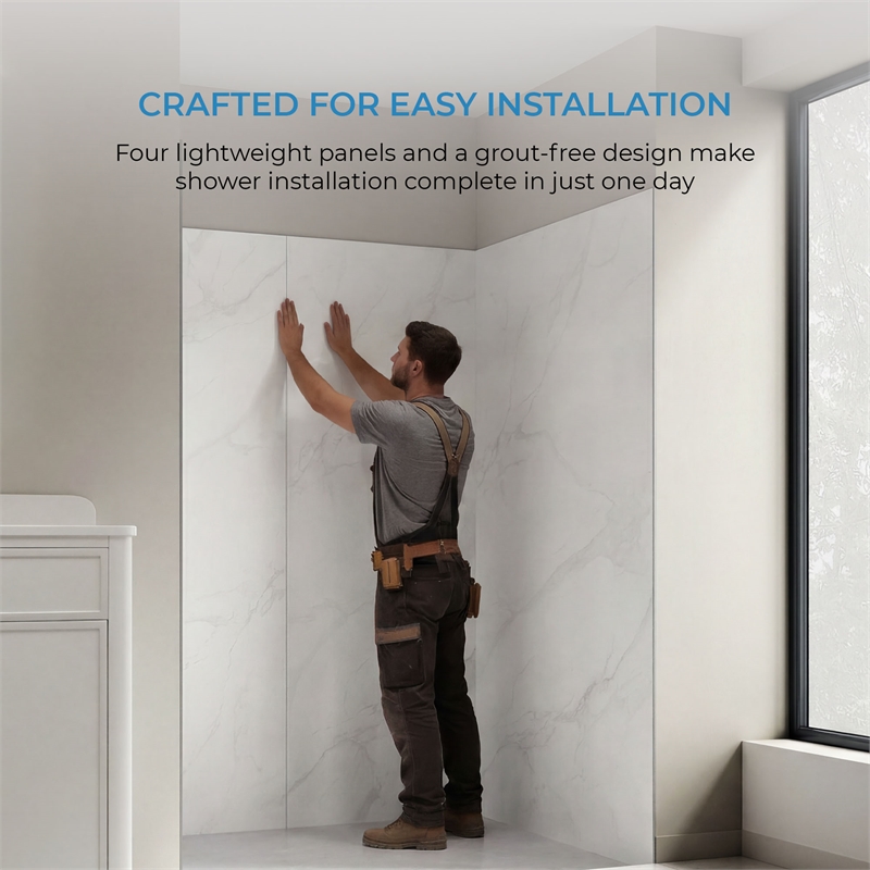 Pemberly Row Four-Panel Alcove Shower Walls 60