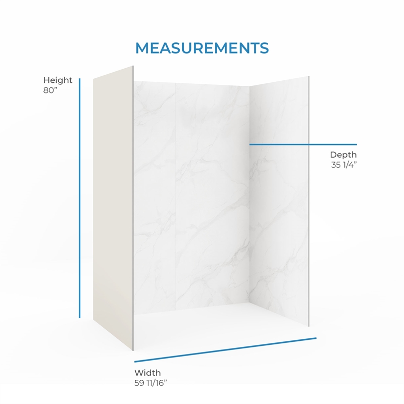 Pemberly Row Four-Panel Alcove Shower Walls 60