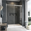 Pemberly Row Brushed Nickel Alcove Shower Kit measuring 36