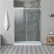 Pemberly Row Brushed Nickel Alcove Shower Kit measuring 36