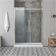 Pemberly Row Brushed Nickel Alcove Shower Kit measuring 36