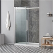 Pemberly Row Brushed Nickel Alcove Shower Kit measuring 36