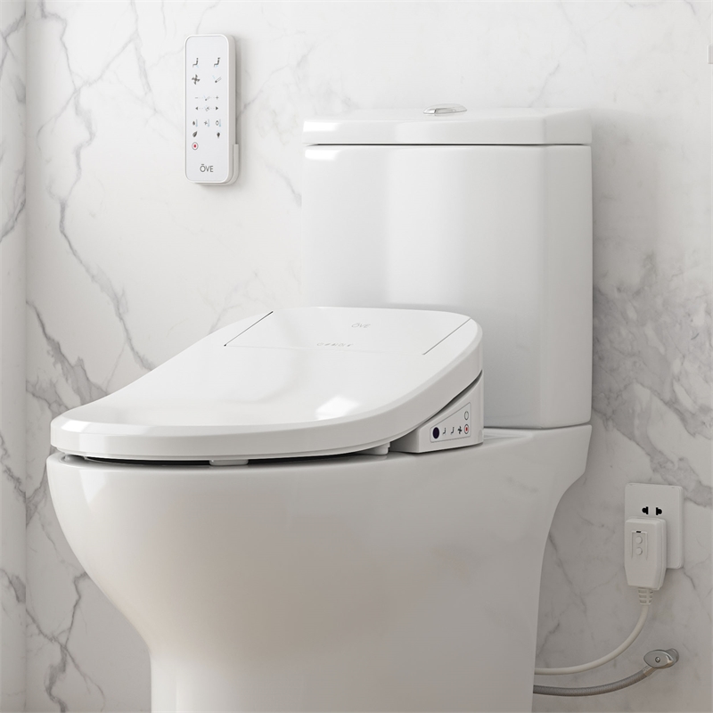 Pemberly Row Electric Bidet Smart Toilet Seat for Elongated Bowl in White
