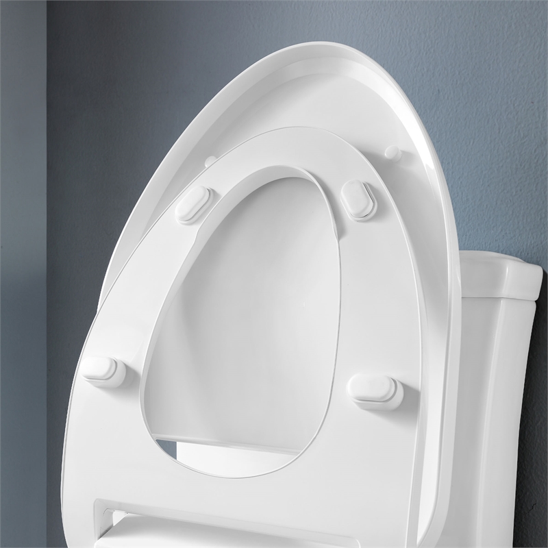 Pemberly Row Electric Bidet Smart Toilet Seat for Elongated Bowl in White