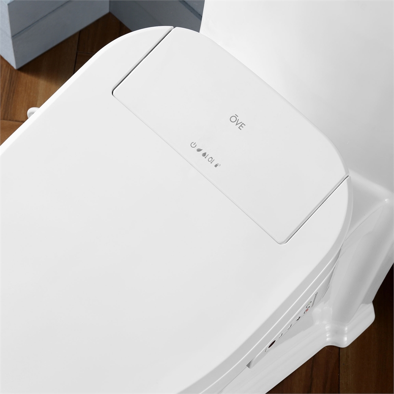 Pemberly Row Electric Bidet Smart Toilet Seat for Elongated Bowl in White