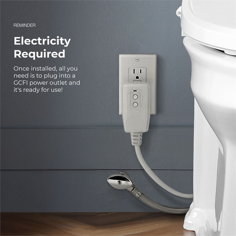 Pemberly Row Electric Bidet Smart Toilet Seat for Elongated Bowl in White