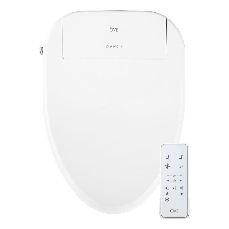 Pemberly Row Electric Bidet Smart Toilet Seat for Elongated Bowl in White