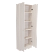 Pemberly Row Free Standing 5-Shelf Multistorage Pantry Cabinet in Pearl