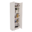 Pemberly Row Free Standing 5-Shelf Multistorage Pantry Cabinet in Pearl