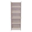 Pemberly Row Free Standing 5-Shelf Multistorage Pantry Cabinet in Pearl