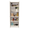 Pemberly Row Free Standing 5-Shelf Multistorage Pantry Cabinet in Pearl