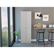 Pemberly Row Free Standing 5-Shelf Multistorage Pantry Cabinet in Pearl