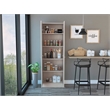 Pemberly Row Free Standing 5-Shelf Multistorage Pantry Cabinet in Pearl