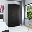 Pemberly Row 3 Door Armoire with 2 Drawers 71in High in Black