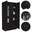 Pemberly Row 3 Door Armoire with 2 Drawers 71in High in Black