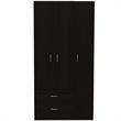 Pemberly Row 3 Door Armoire with 2 Drawers 71in High in Black