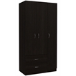 Pemberly Row 3 Door Armoire with 2 Drawers 71in High in Black