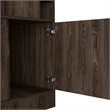 Pemberly Row Corner Bar and Wine Cabinet with Rack in Weathered Oak