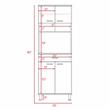 Pemberly Row Kitchen Pantry with 23.6in Microwave Counter in White