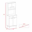 Pemberly Row Kitchen Pantry with 23.6in Microwave Counter in White