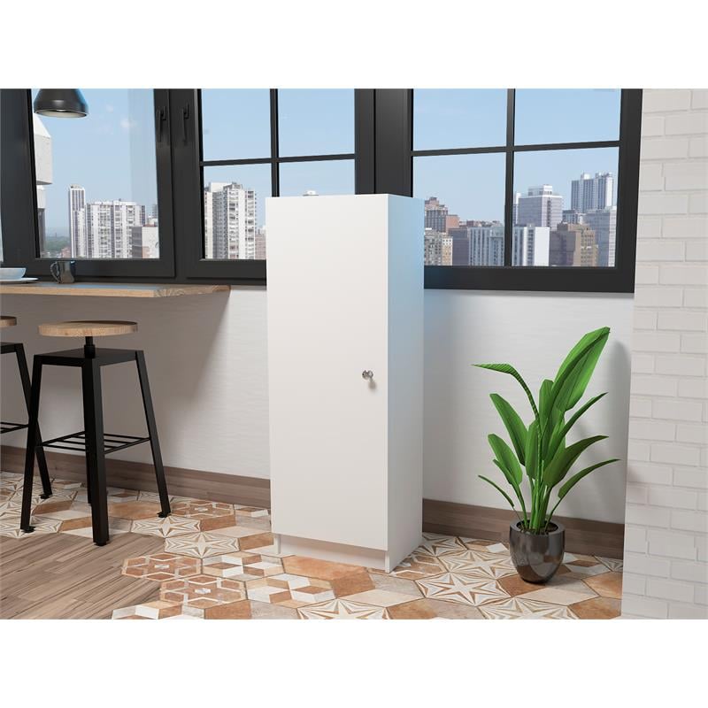 Pemberly Row 4-Tier Storage Pantry Cabinet 47.4in High in White