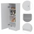 Pemberly Row 4-Tier Storage Pantry Cabinet 47.4in High in White