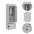 Pemberly Row 2 Door 2 Drawer Armoire with Hanging Rod in White