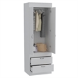 Pemberly Row 2 Door 2 Drawer Armoire with Hanging Rod in White