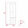 Pemberly Row 2 Door 2 Drawer Armoire with Hanging Rod in White