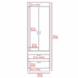 Pemberly Row 2 Door 2 Drawer Armoire with Hanging Rod in Black Wengue